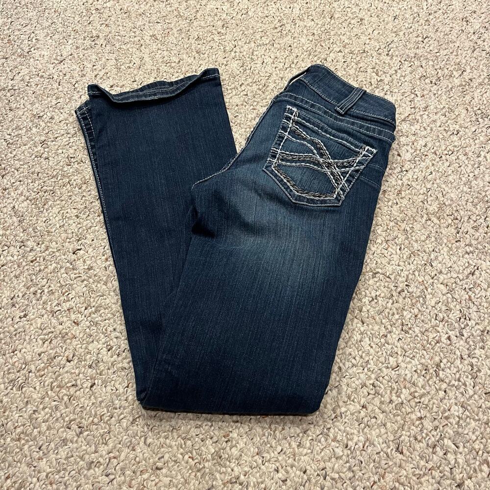 Ariat Real Mid Rise Bootcut Jeans 28L Dark Wash Casual Western Festival